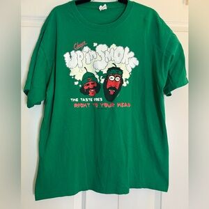 Vintage Y2K RARE Cheech‎ and Chong Up In Smoke Promo T Shirt Green Size XL
